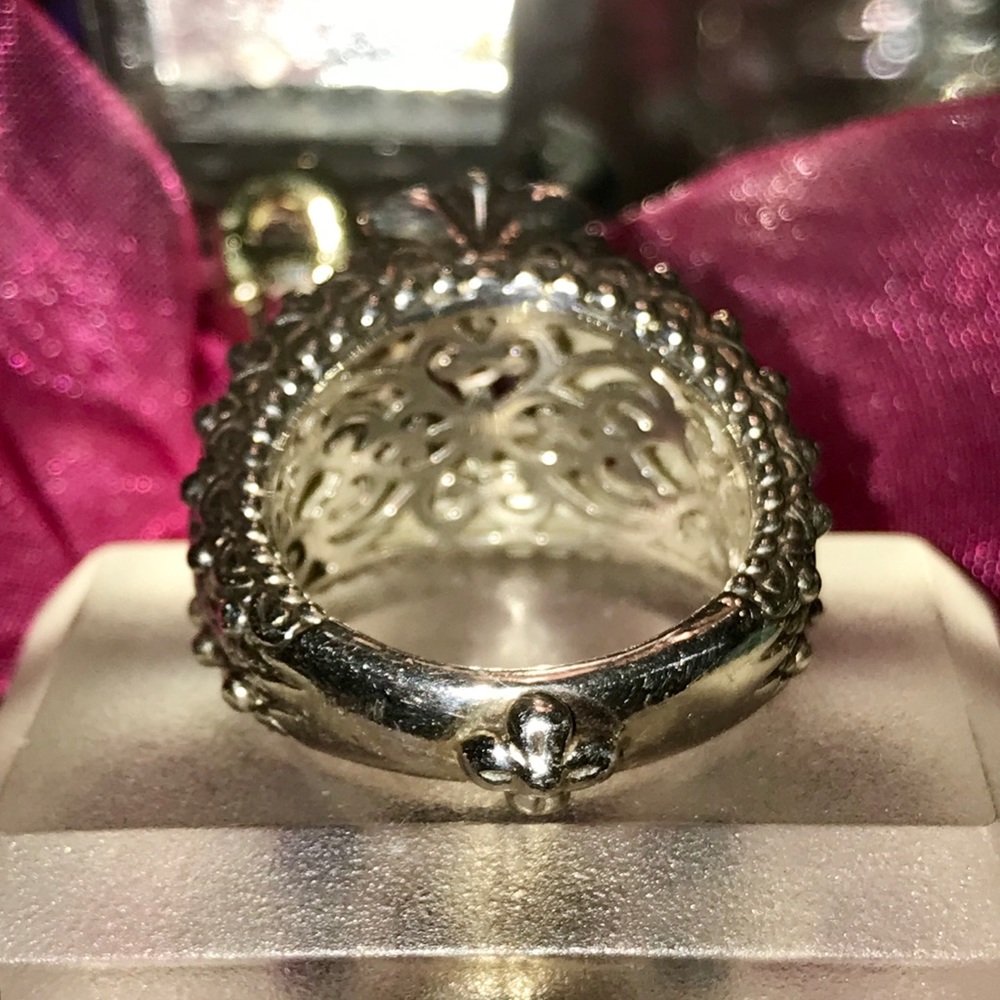 BARBARA BIXBY RHODOLITE GARNET FLOWER RING - Picture 5 of 8